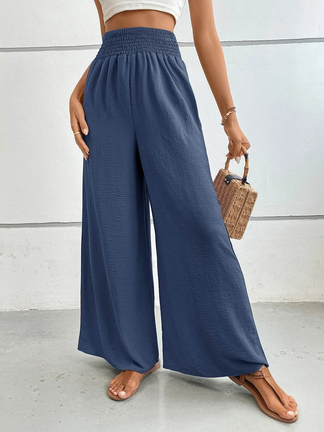 Perfee Wide Leg Pants with Pockets - Bona Fide Fashion