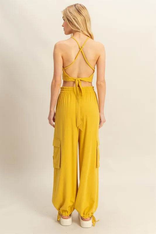 HYFVE Crop Top and Cargo Pants Set - Bona Fide Fashion