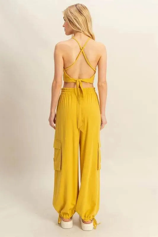 HYFVE Crop Top and Cargo Pants Set - Bona Fide Fashion