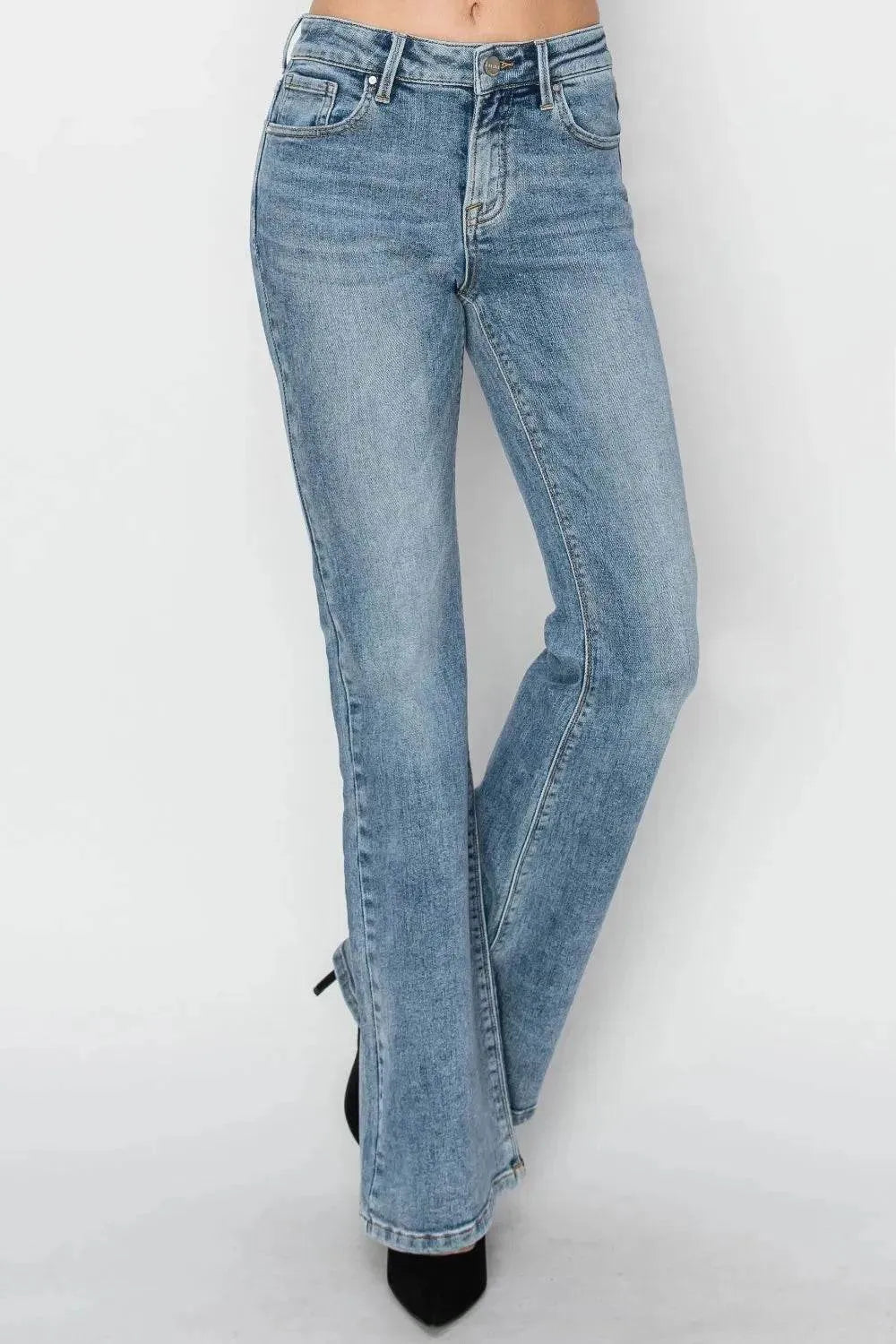 RISEN Full Size Mid Rise Bootcut Jeans - Bona Fide Fashion