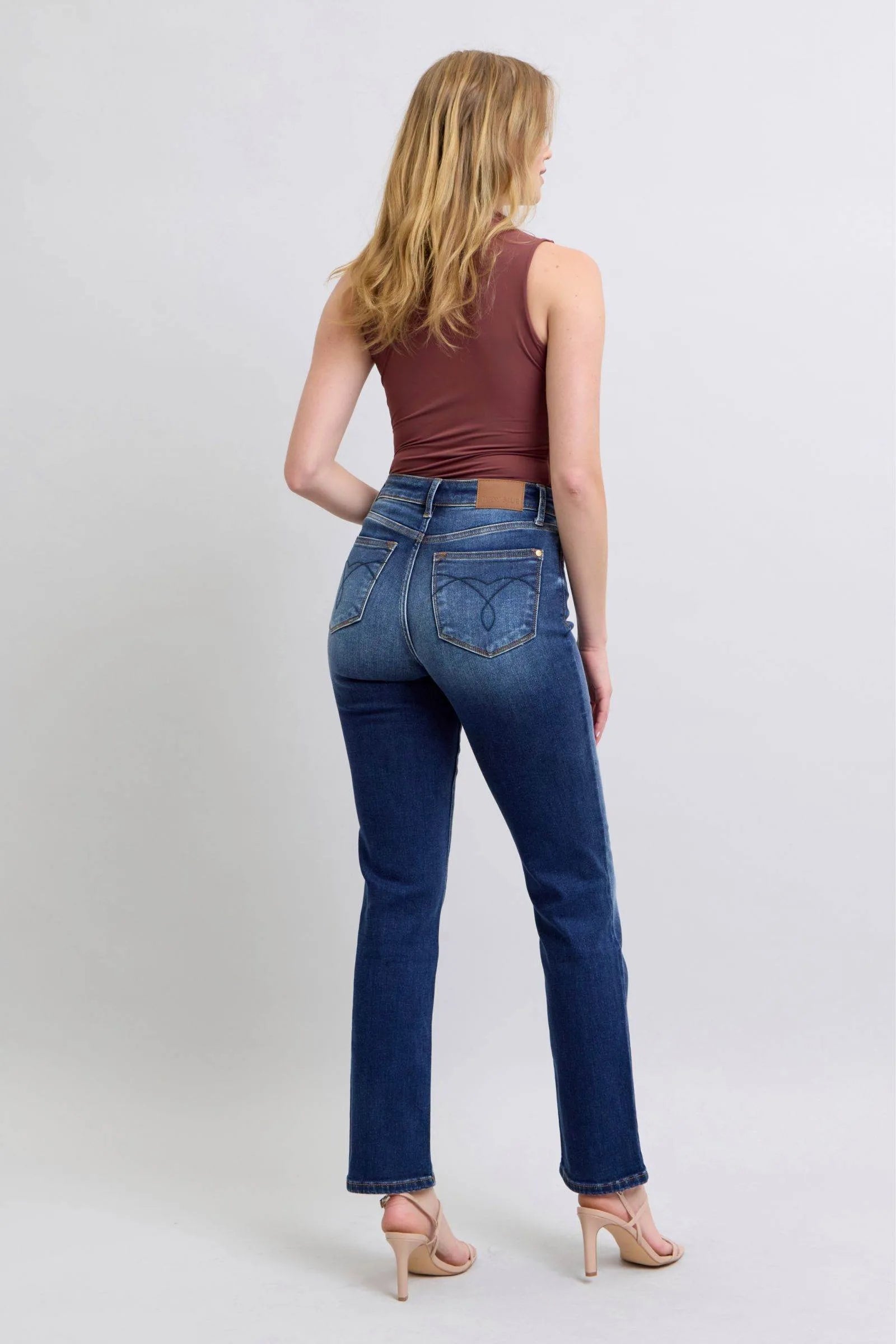 Judy Blue Full Size Washed Straight Leg Jeans with Pockets - Bona Fide Fashion