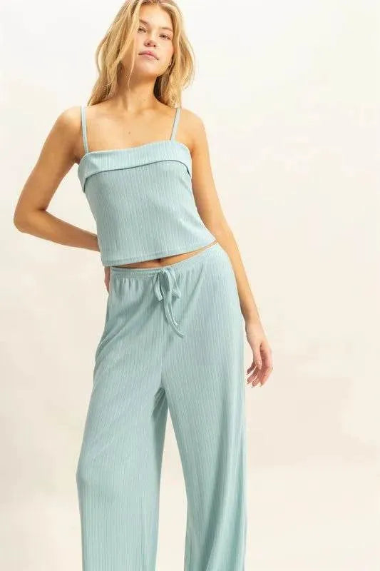 HYFVE Rib Knit Cami Top and Pants Set - Bona Fide Fashion