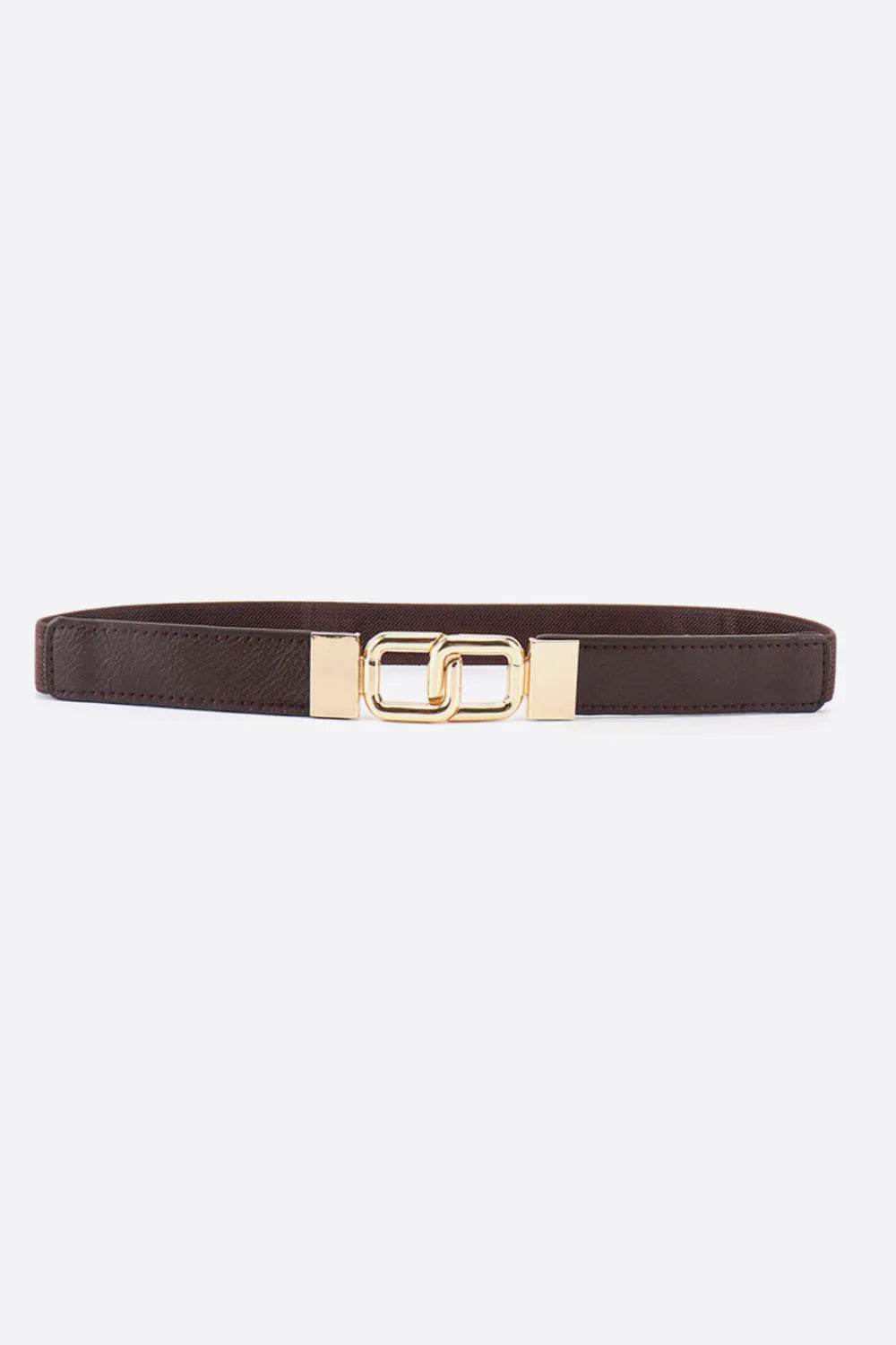 Geometric Double Buckle Elastic Belt - Bona Fide Fashion