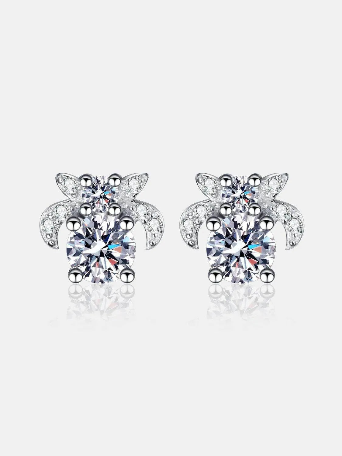 1 Carat Moissanite 925 Sterling Silver Stud Earrings - Bona Fide Fashion