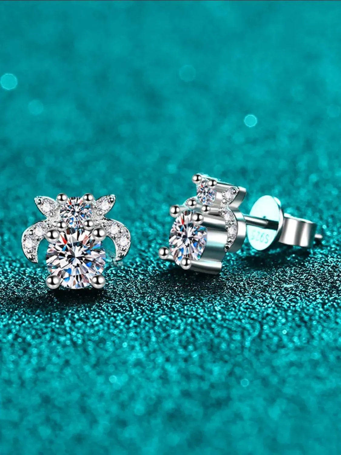 1 Carat Moissanite 925 Sterling Silver Stud Earrings - Bona Fide Fashion