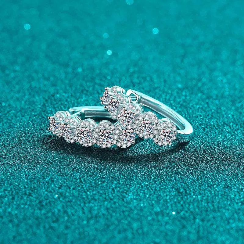 1 Carat Moissanite Zircon 925 Sterling Silver Huggie Earrings - Bona Fide Fashion