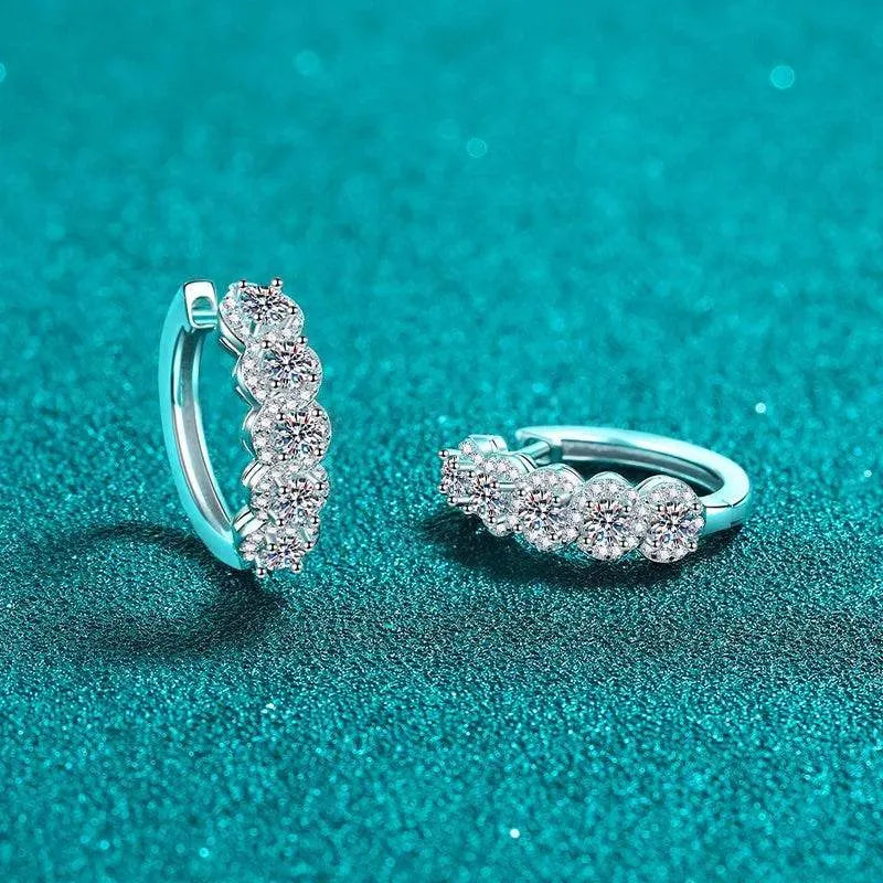1 Carat Moissanite Zircon 925 Sterling Silver Huggie Earrings - Bona Fide Fashion