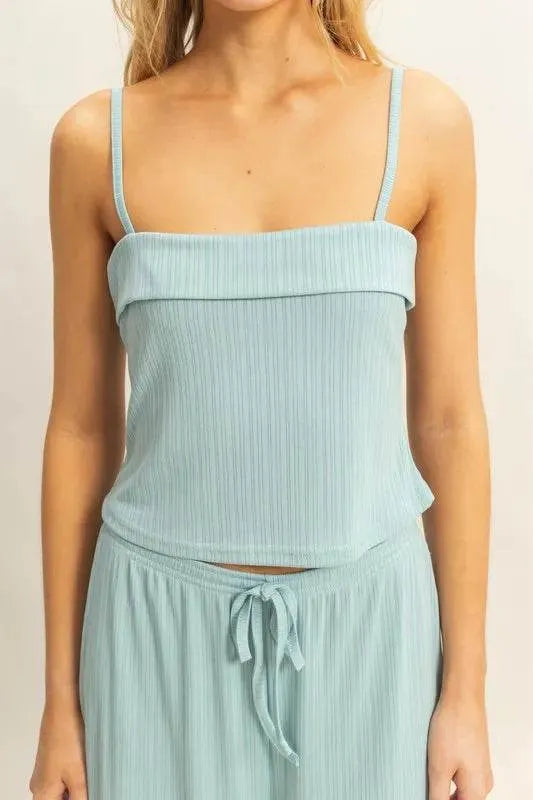 HYFVE Rib Knit Cami Top and Pants Set - Bona Fide Fashion