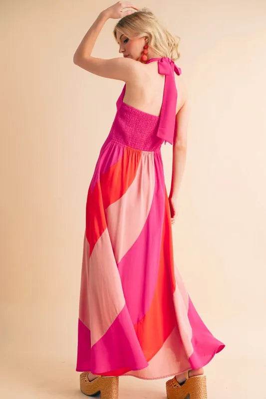 Aemi+Co Color Block Sleeveless Maxi Dress - Bona Fide Fashion