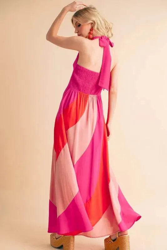 Aemi+Co Color Block Sleeveless Maxi Dress - Bona Fide Fashion