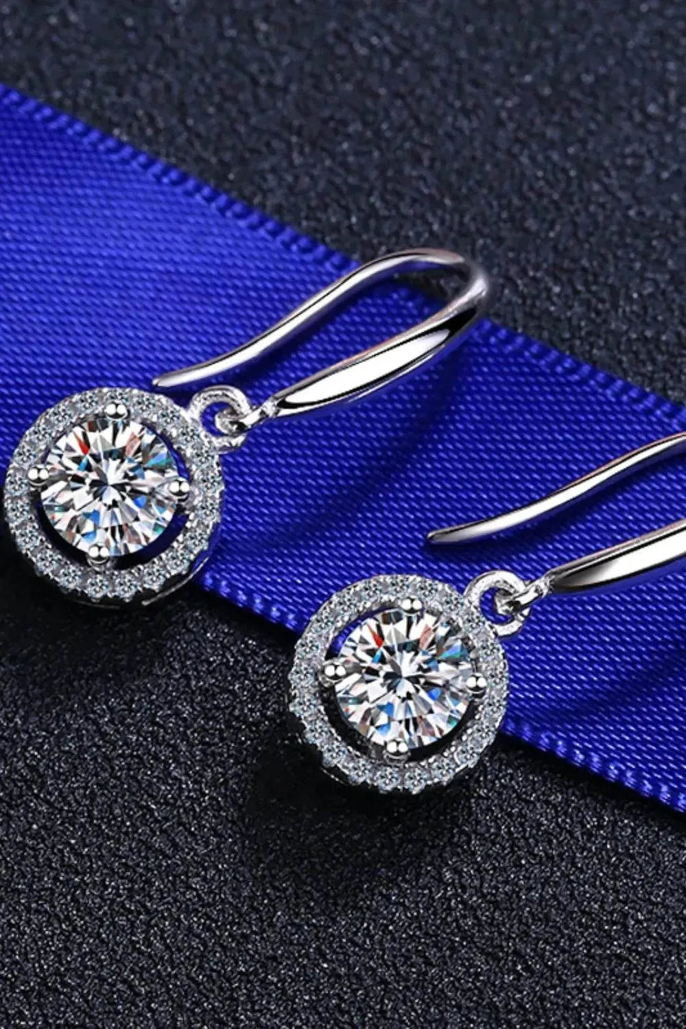 1 Carat Sterling Silver Drop Earrings - Bona Fide Fashion