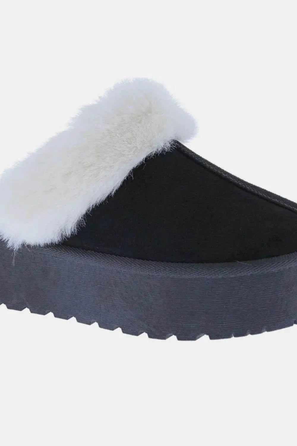 Weeboo Thick Bottom Fur Trim Snow Slippers - Bona Fide Fashion