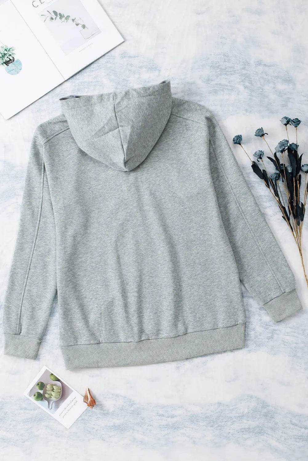 Lace Up Long Sleeve Hoodie - Bona Fide Fashion