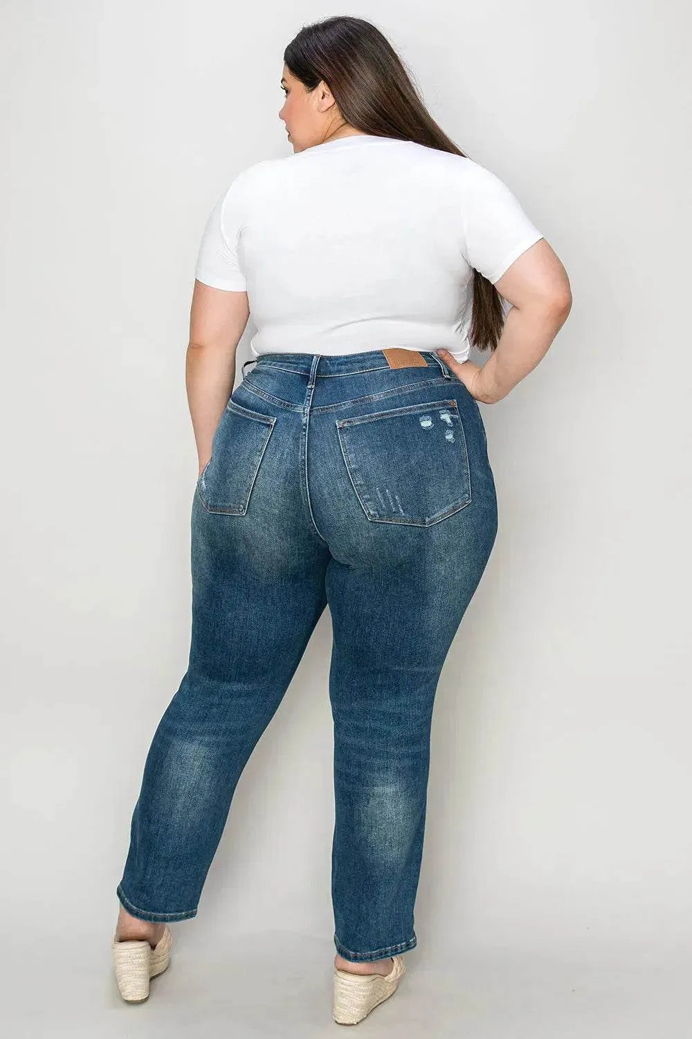 Judy Blue Full Size Tummy Control High Waist Slim Jeans - Bona Fide Fashion