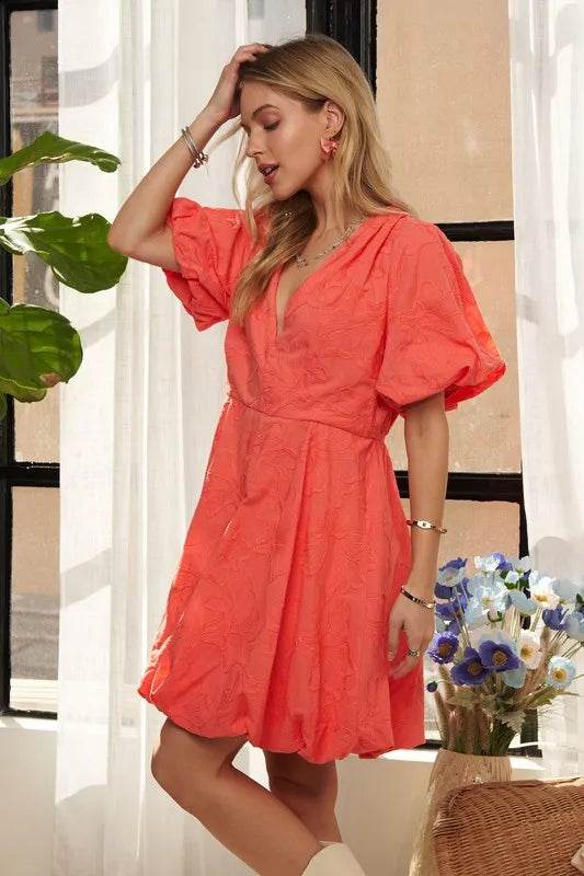 Adora Puff Sleeve Floral Dress – Romantic Cottagecore Style for Spring & Summer - Bona Fide Fashion