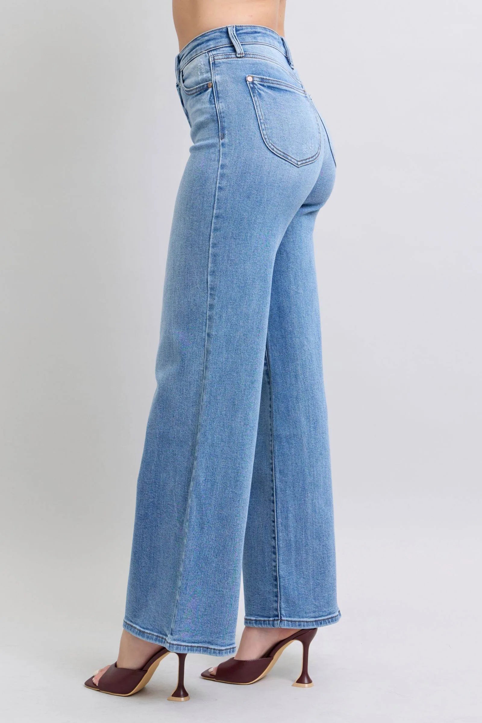 Judy Blue Full Size Wide Leg Jeans with Pockets - Bona Fide Fashion