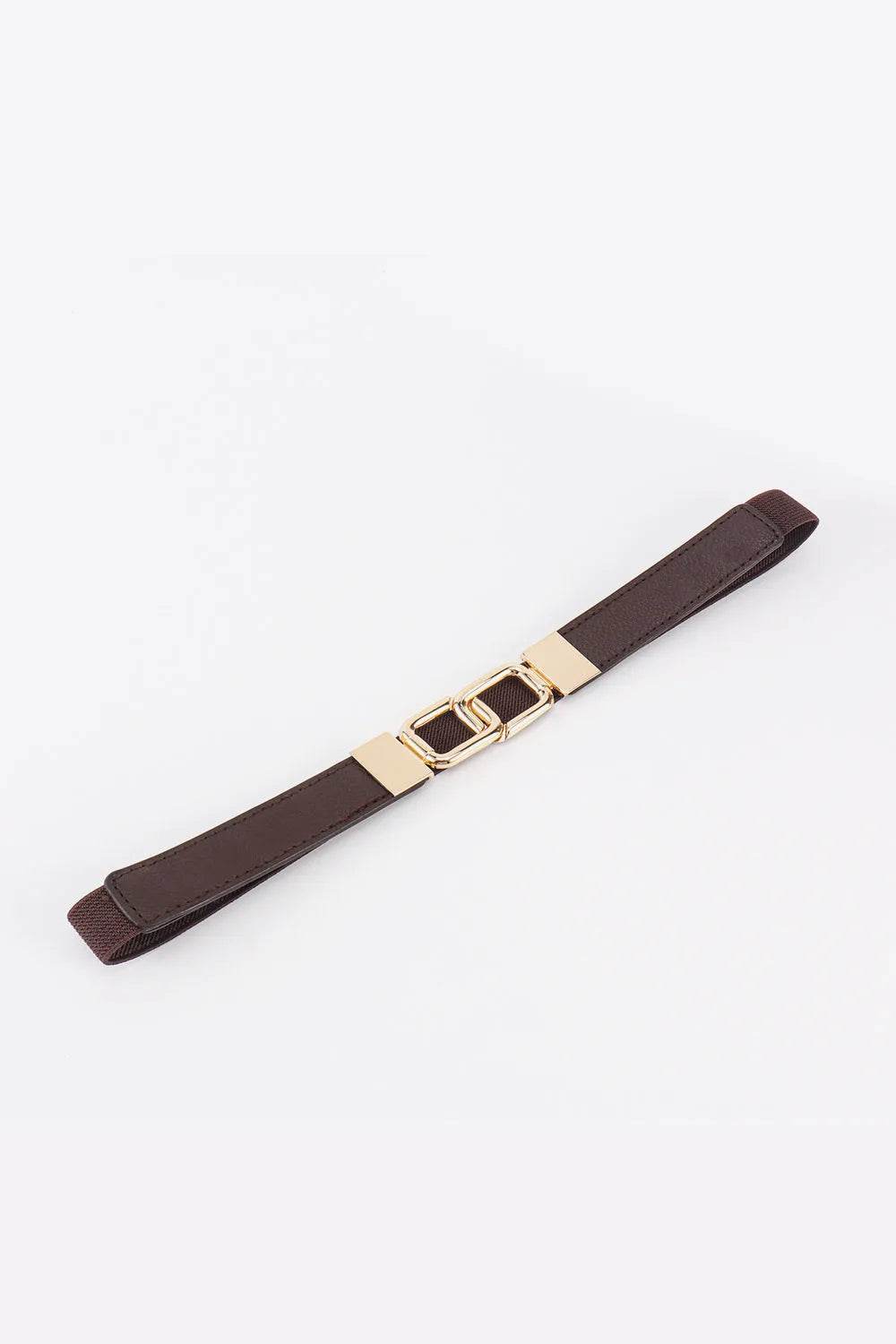 Geometric Double Buckle Elastic Belt - Bona Fide Fashion