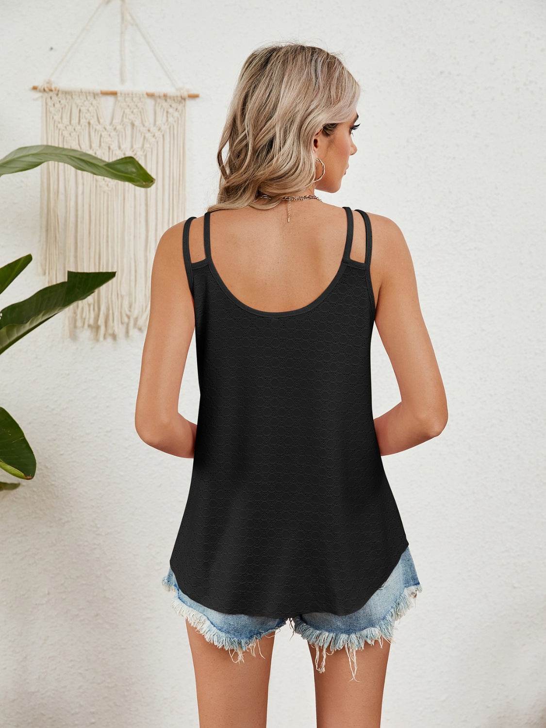 Florira Cutout Eyelet Tank - Bona Fide Fashion