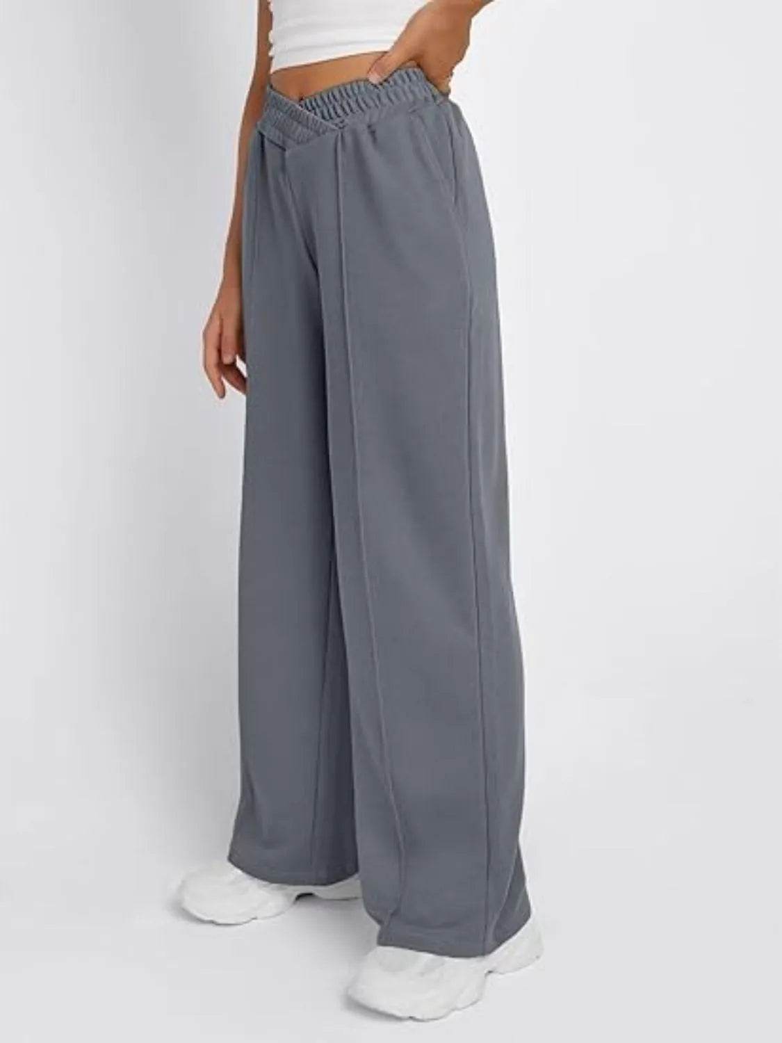 Elastic Waist Wide Leg Pants - Bona Fide Fashion
