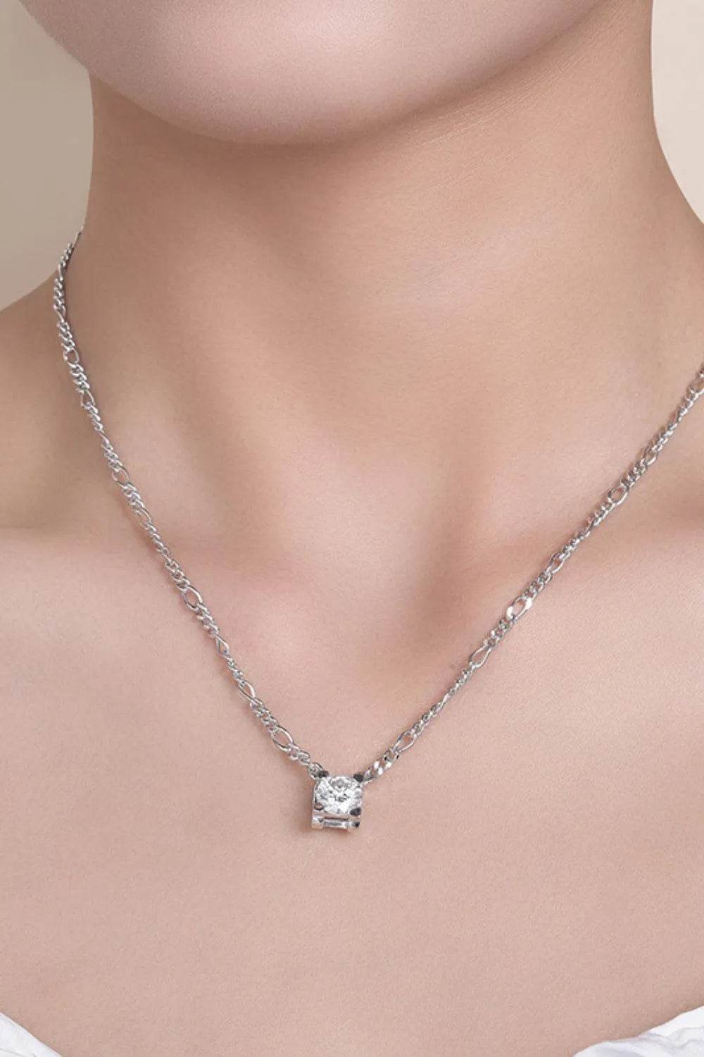 2 Carat Moissanite 925 Sterling Silver Pendant Necklace - Bona Fide Fashion