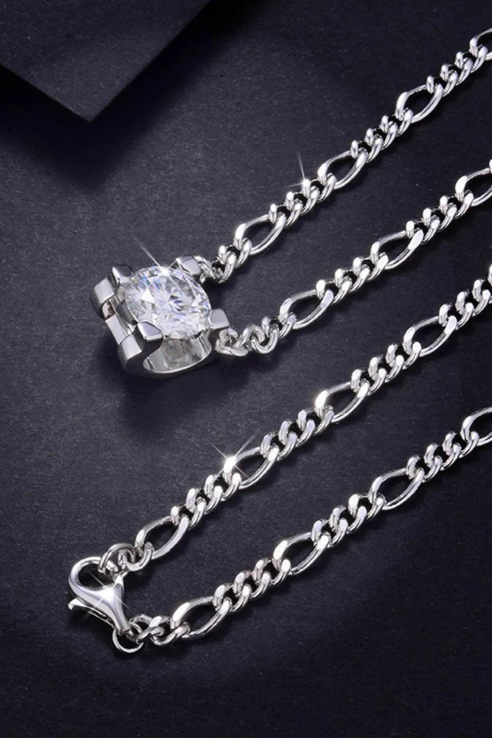 2 Carat Moissanite 925 Sterling Silver Pendant Necklace - Bona Fide Fashion