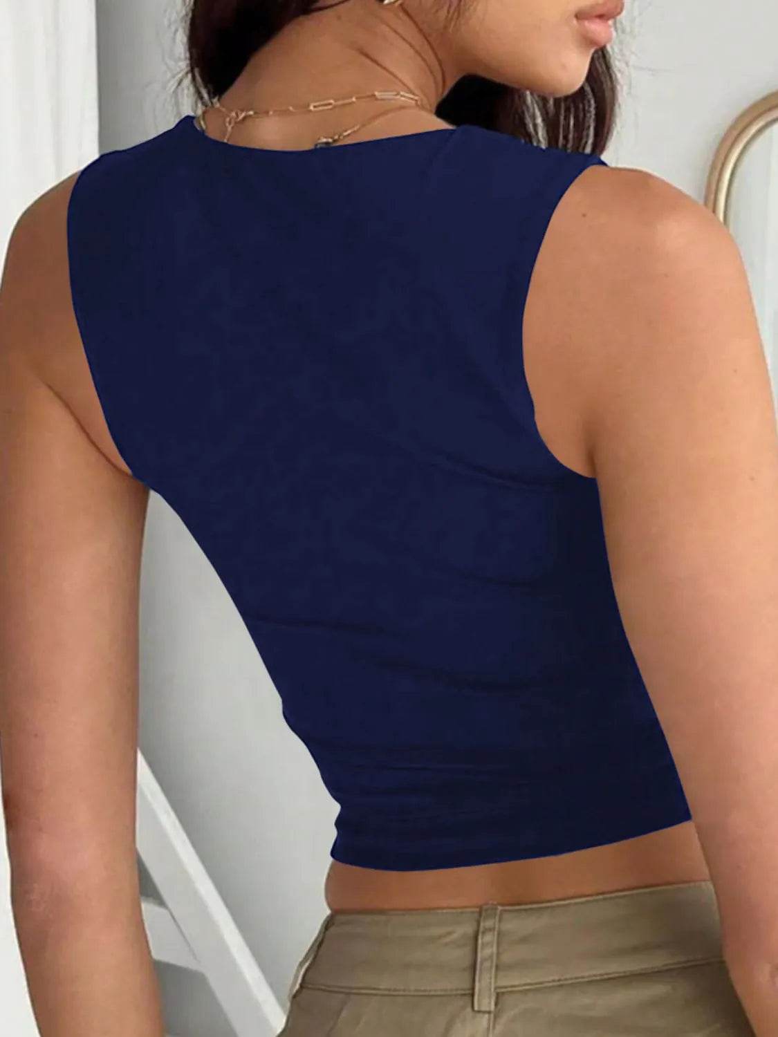 Devine Square Neck Wide Strap Tank - Bona Fide Fashion