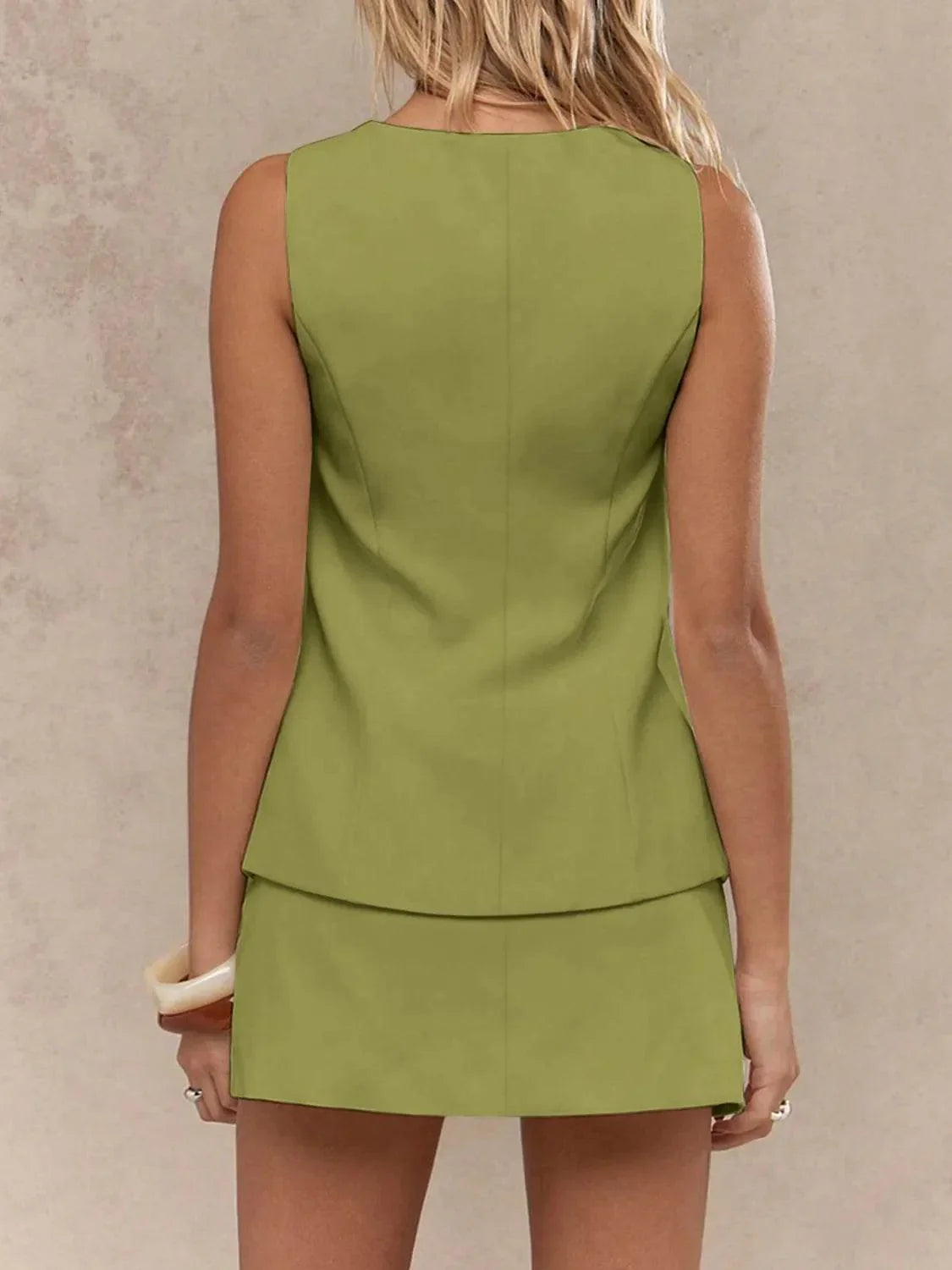 Square Neck Tank and Skirt Set - Bona Fide Fashion