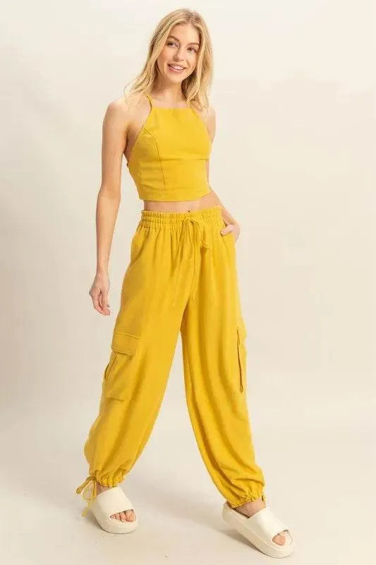 HYFVE Crop Top and Cargo Pants Set - Bona Fide Fashion