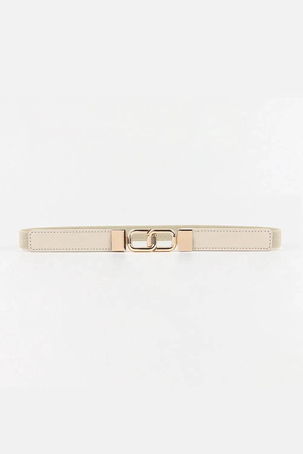 Geometric Double Buckle Elastic Belt - Bona Fide Fashion