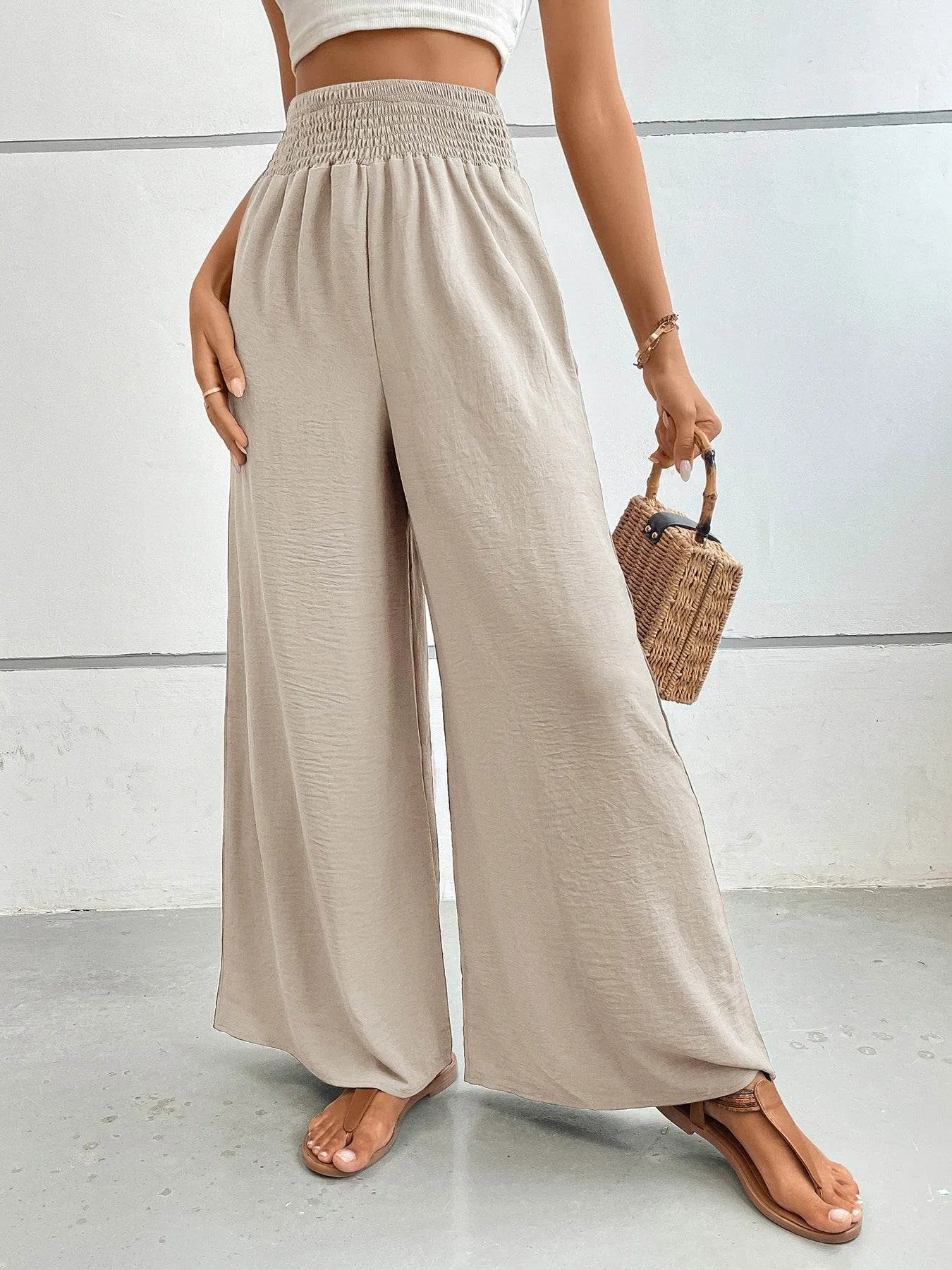 Perfee Wide Leg Pants with Pockets - Bona Fide Fashion