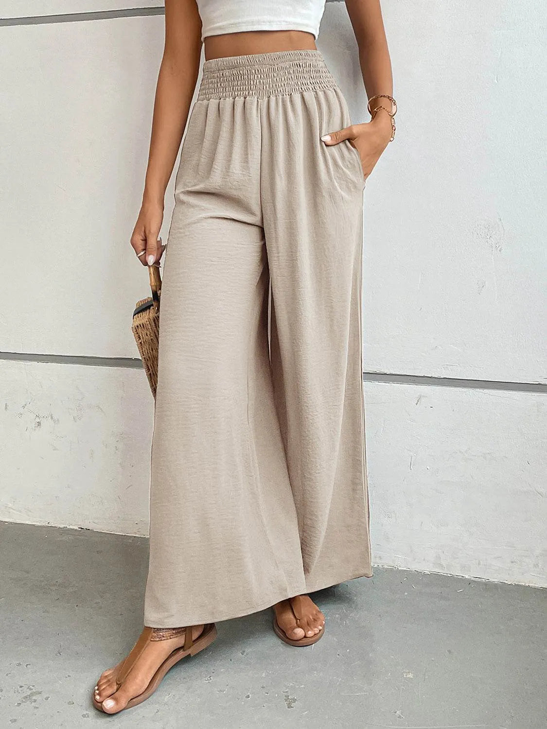 Perfee Wide Leg Pants with Pockets - Bona Fide Fashion