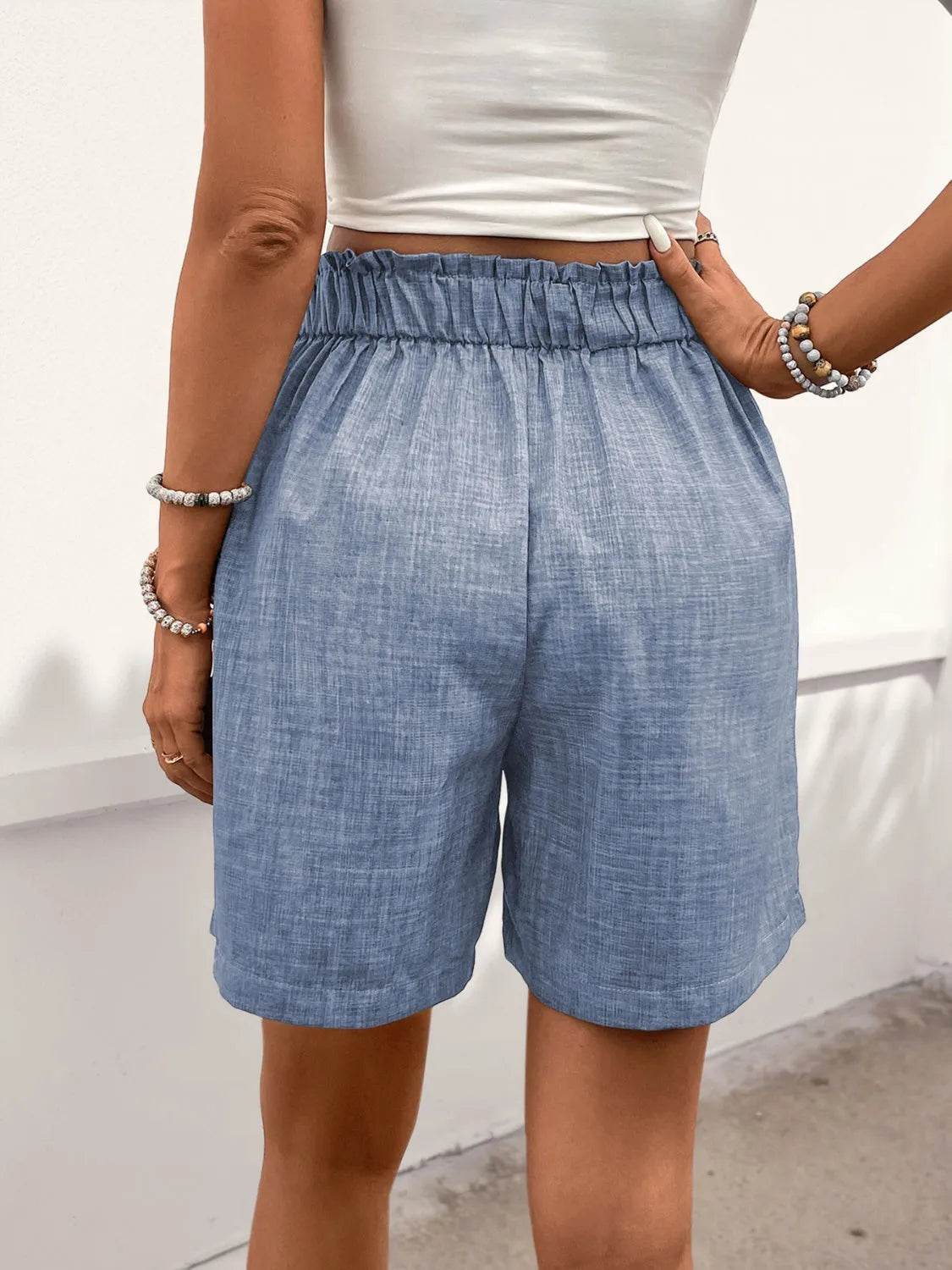 Perfee Frill Shorts with Pockets - Bona Fide Fashion