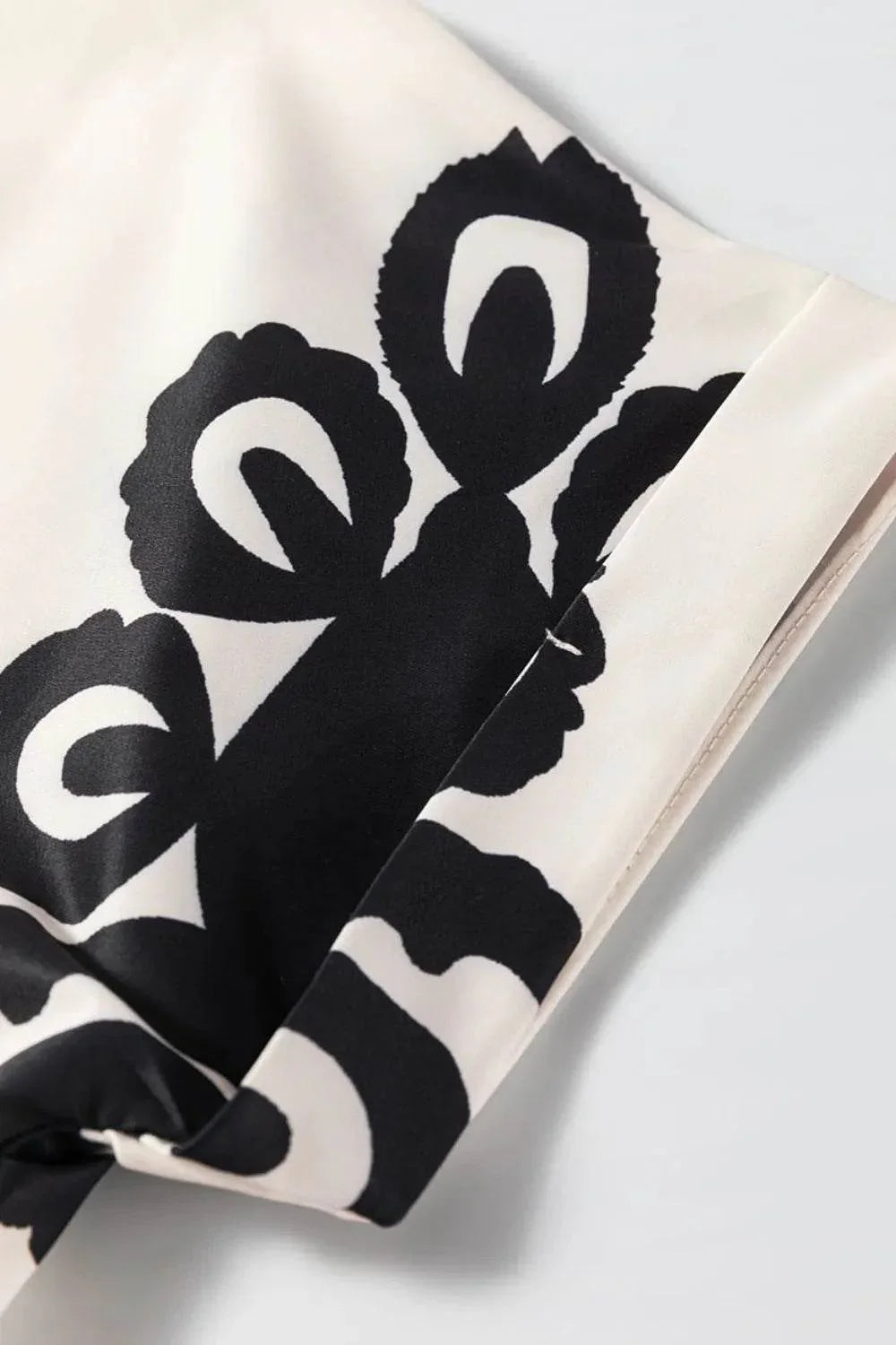 Printed V-Neck Short Sleeve Dress - Bona Fide Fashion