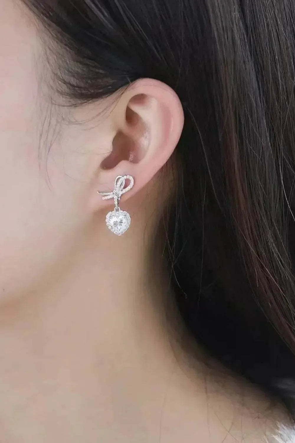 2 Carat Moissanite 925 Sterling Silver Heart Earrings - Bona Fide Fashion