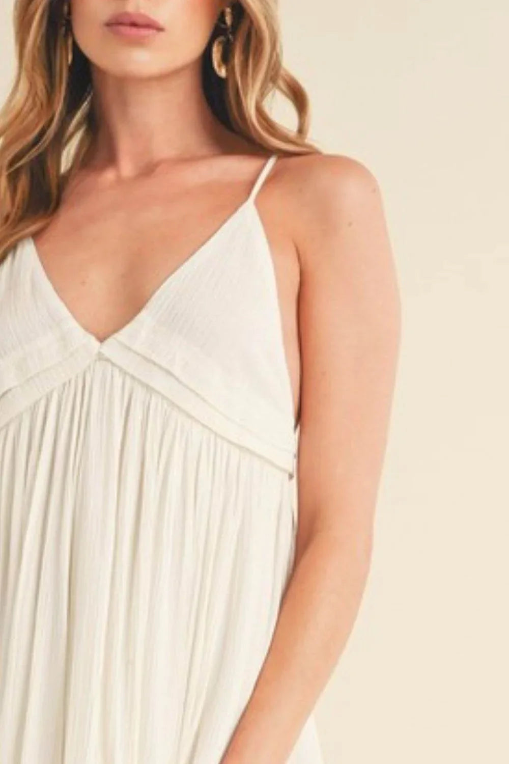 Aemi + Co Ruched Plunge Mini Cami Dress - Bona Fide Fashion