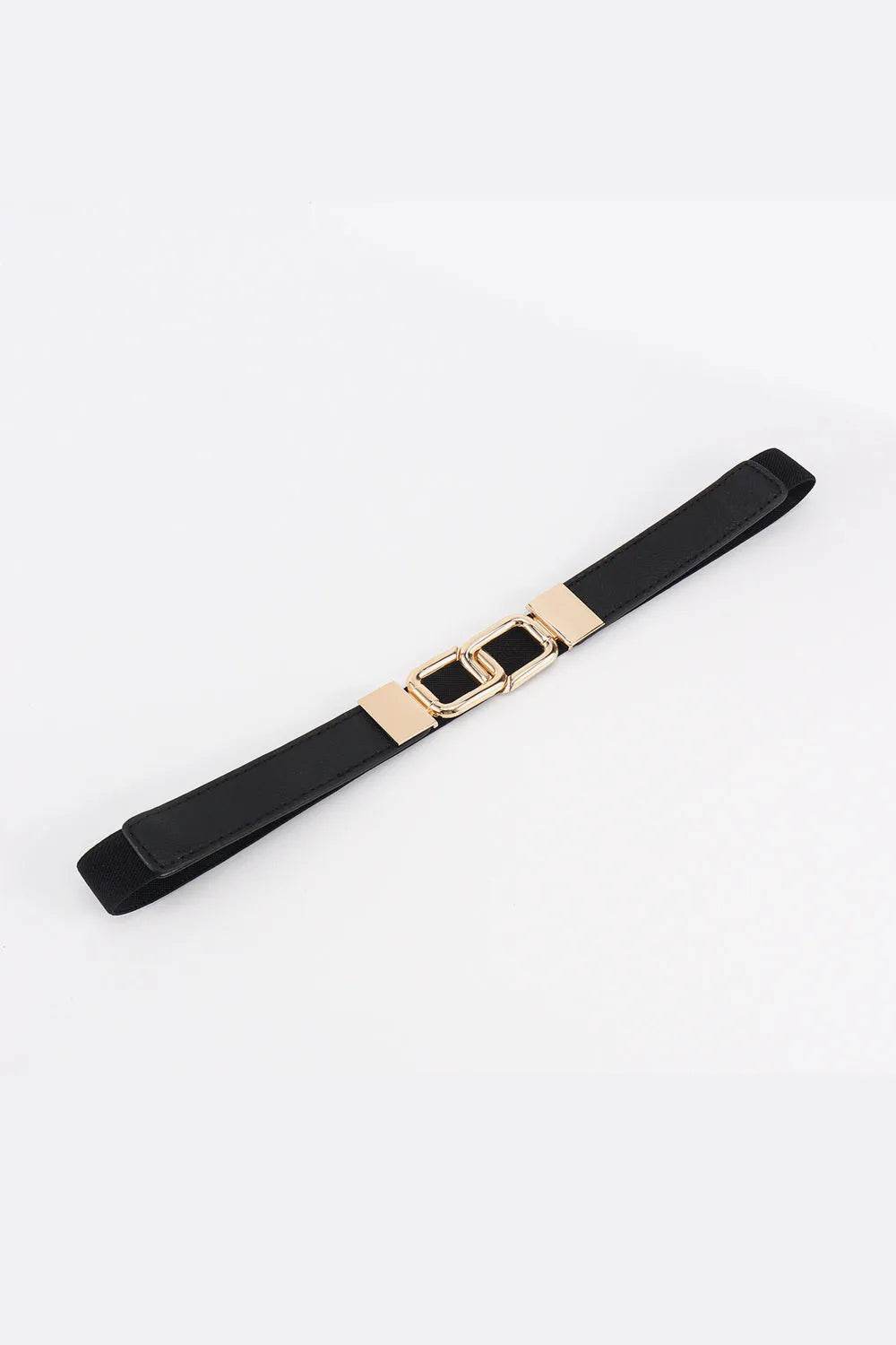 Geometric Double Buckle Elastic Belt - Bona Fide Fashion