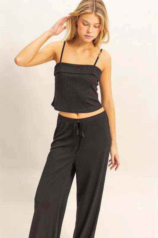 HYFVE Rib Knit Cami Top and Pants Set - Bona Fide Fashion