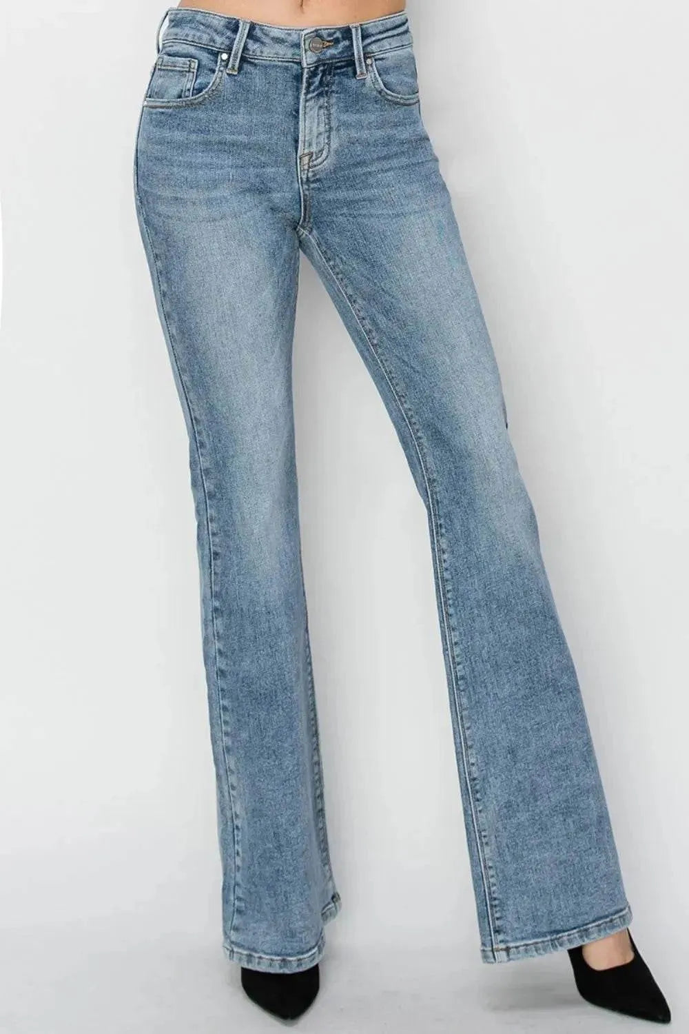 RISEN Full Size Mid Rise Bootcut Jeans - Bona Fide Fashion