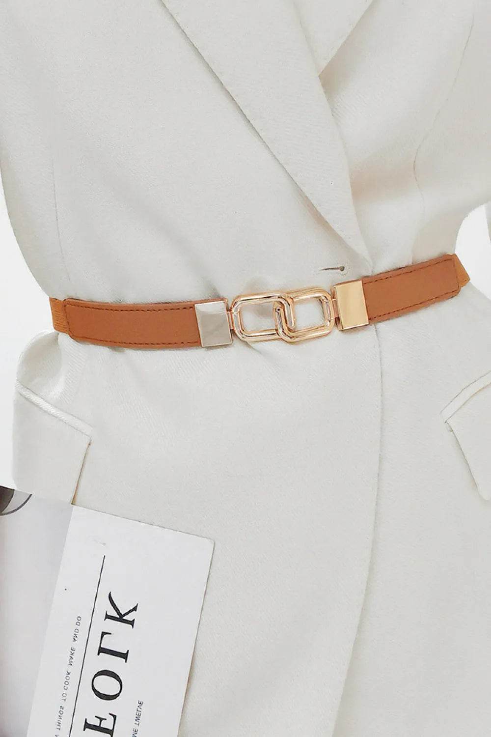 Geometric Double Buckle Elastic Belt - Bona Fide Fashion