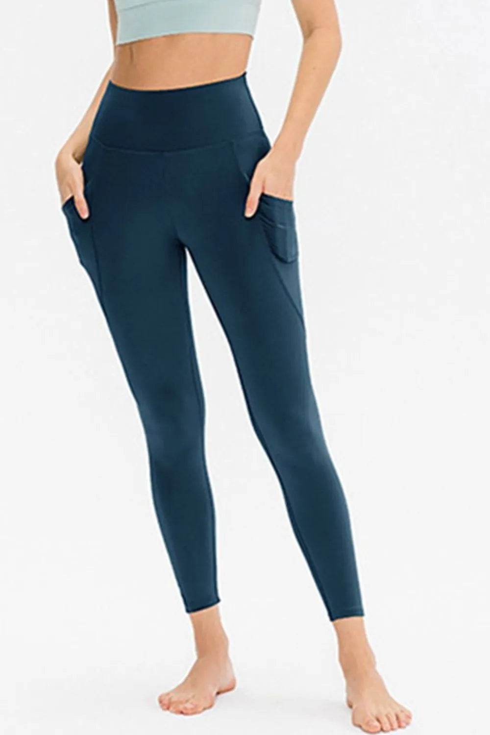 Slim Fit Long Active Leggings with Pockets - Bona Fide Fashion