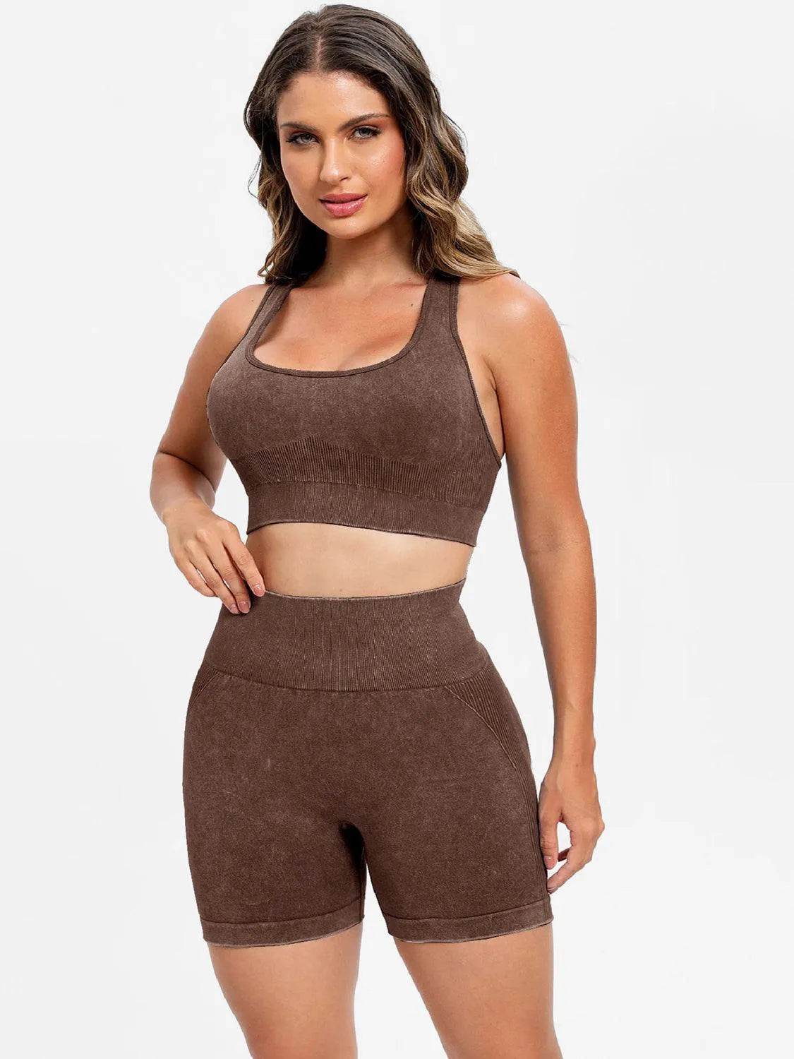 Scoop Neck Wide Strap Top and Shorts Active Set - Bona Fide Fashion