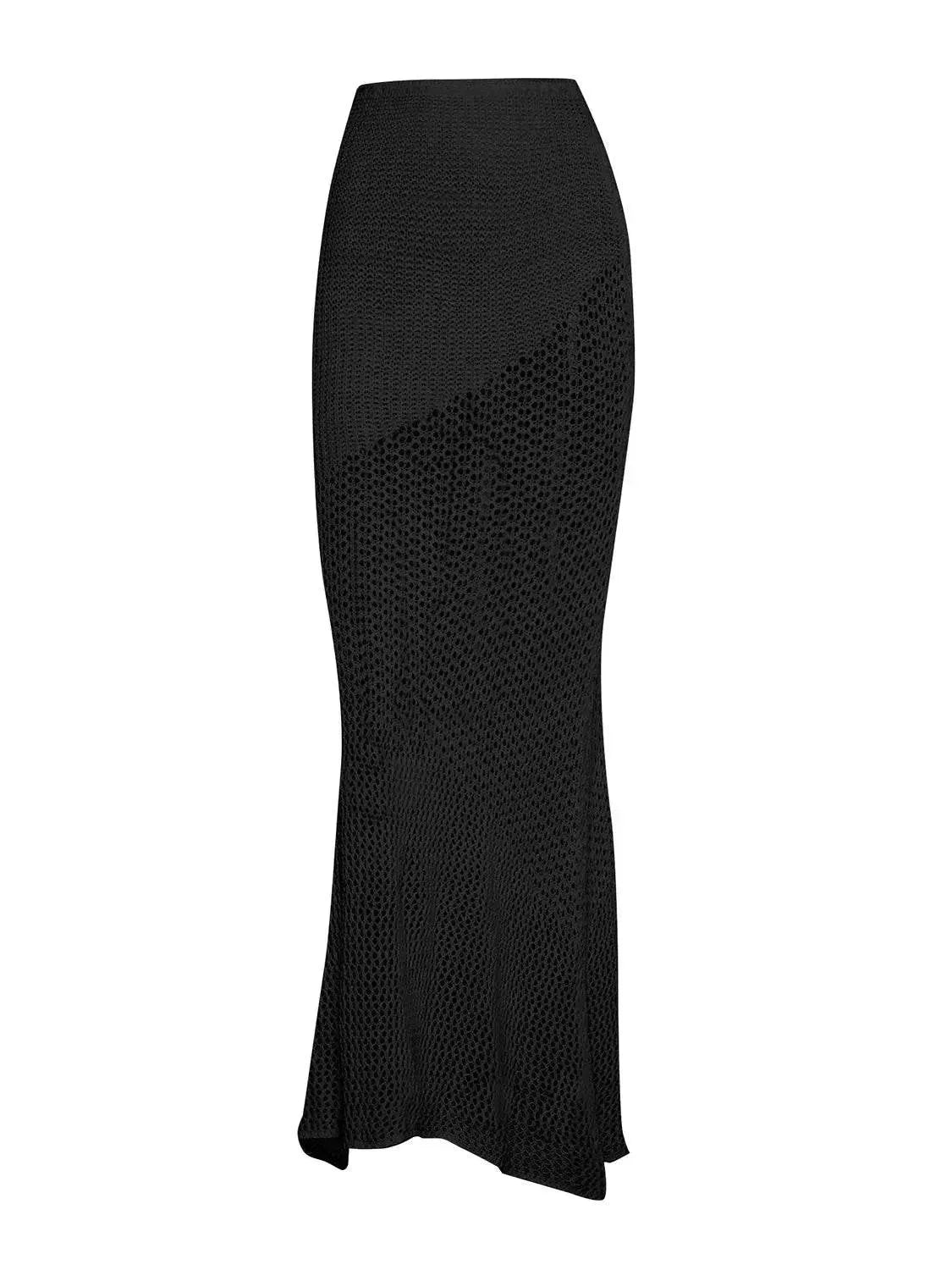 Tied Long Sleeve Top and Skirt Cover Up Set - Bona Fide Fashion