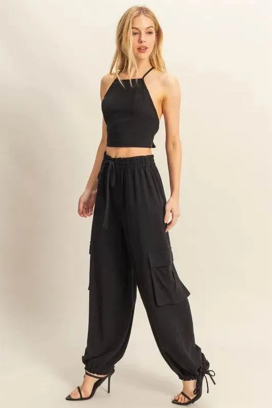 HYFVE Crop Top and Cargo Pants Set - Bona Fide Fashion