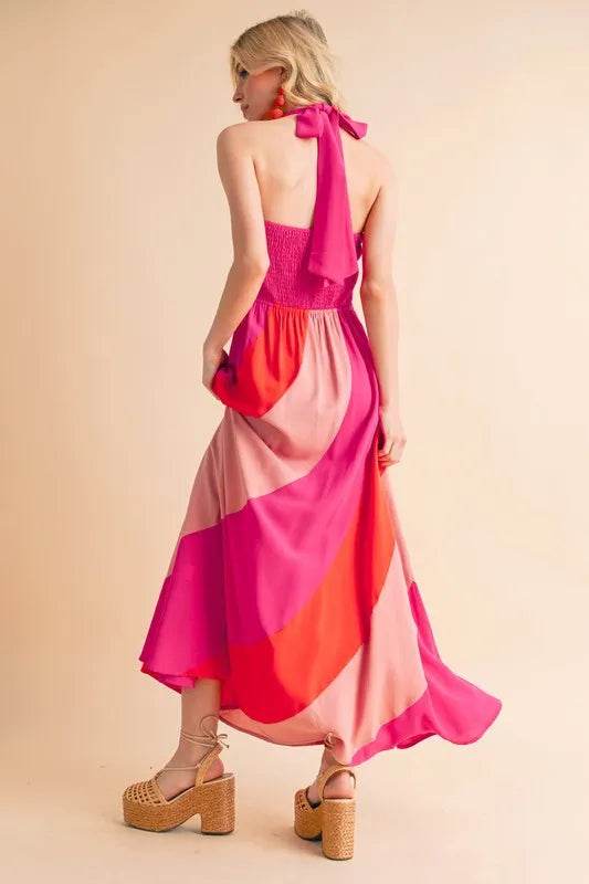 Aemi+Co Color Block Sleeveless Maxi Dress - Bona Fide Fashion