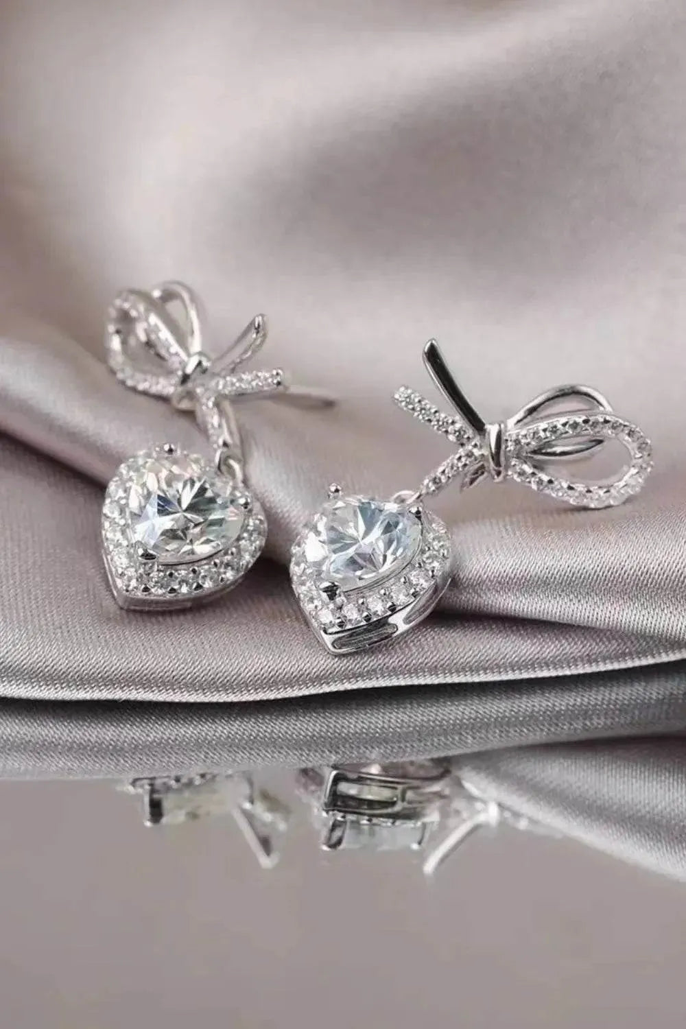 2 Carat Moissanite 925 Sterling Silver Heart Earrings - Bona Fide Fashion