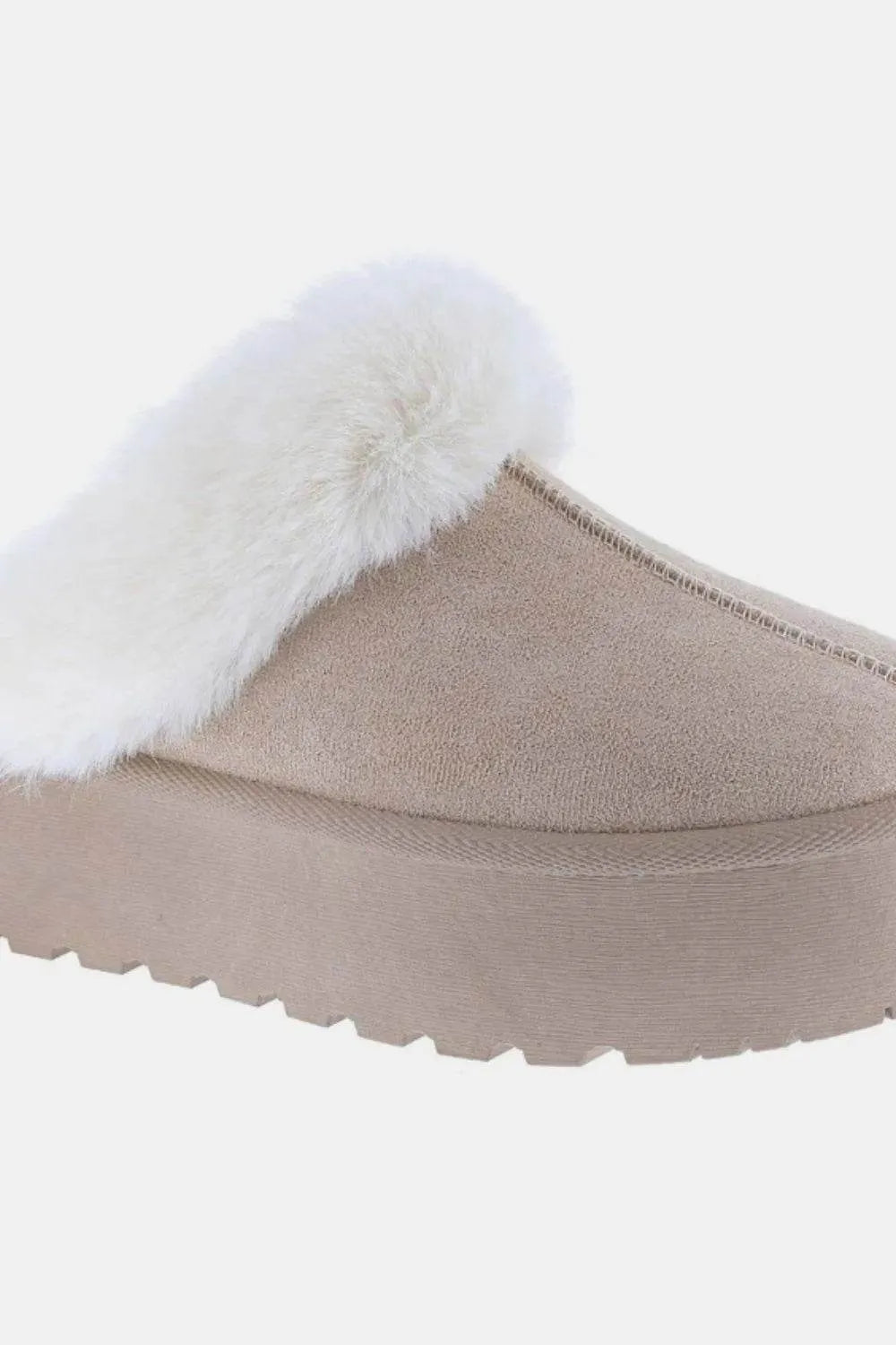 Weeboo Thick Bottom Fur Trim Snow Slippers - Bona Fide Fashion