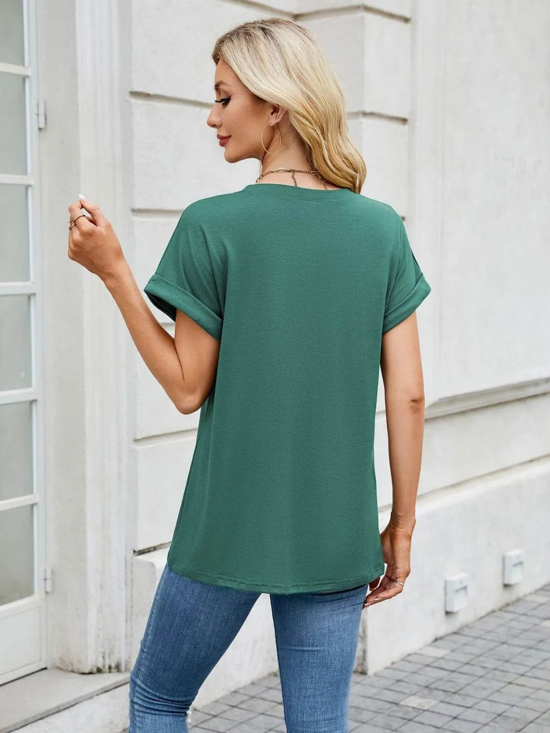 Florira Round Neck Short Sleeve T-Shirt - Bona Fide Fashion