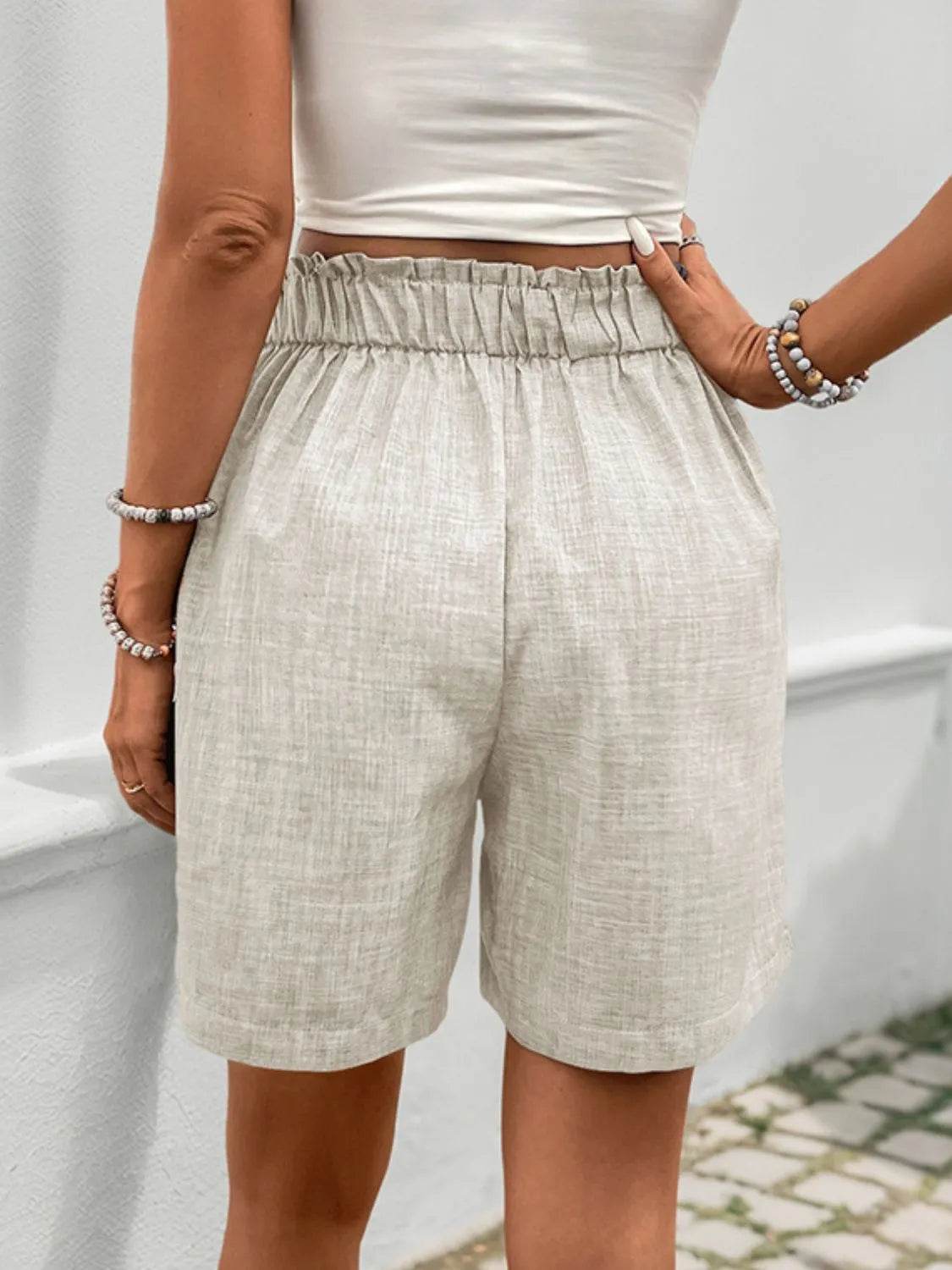 Perfee Frill Shorts with Pockets - Bona Fide Fashion