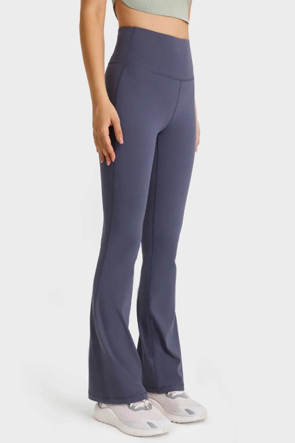 Millennia Elastic Waist Flare Yoga Pants - Bona Fide Fashion