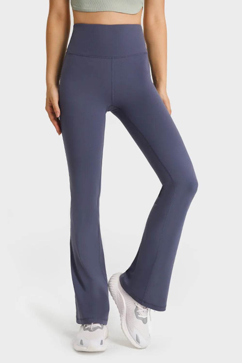 Millennia Elastic Waist Flare Yoga Pants - Bona Fide Fashion